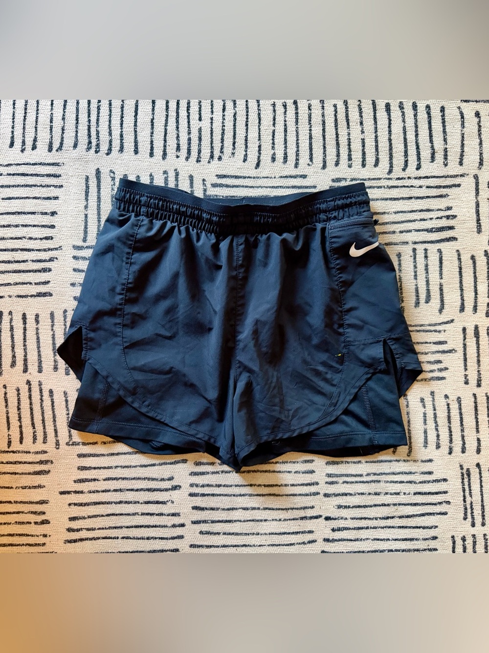Nike Women's black Athletic Shorts with silver Swoosh